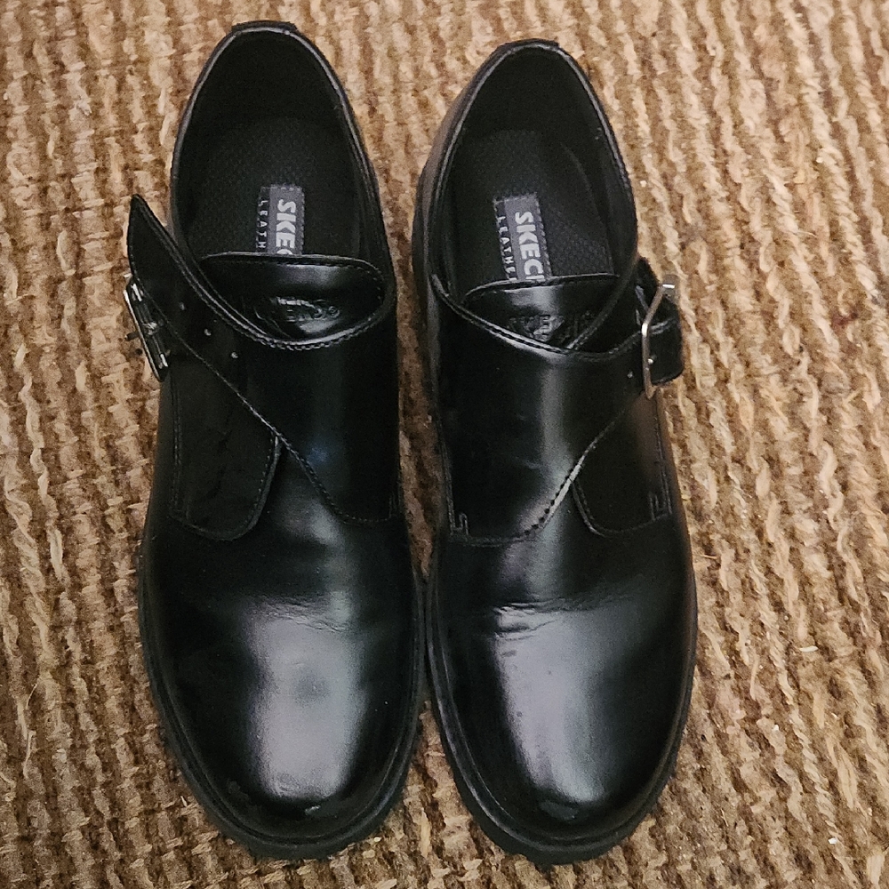 Skechers Elites-director Men's Leather Black Oxfords Size 12M